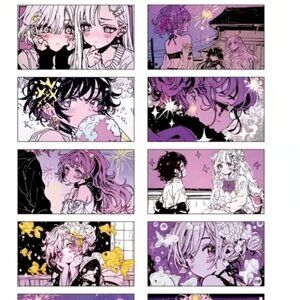 1 Roll Shimmery Art Washi Tape - Purple Vaporwave Anime Kawaii Aesthetic